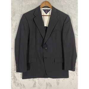Vintage Tommy Hilfiger Blazer Mens 40R Dark Gray Wool Windowpane USA‎ 90s Preppy